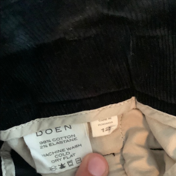 DÔEN | Nelda Corduroy Pants in Black – High Waist Tapered Leg | Sz 12 - Picture 10 of 14